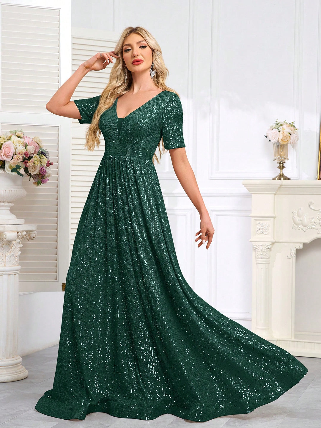 Rochie de ocazie SHEIN, verde