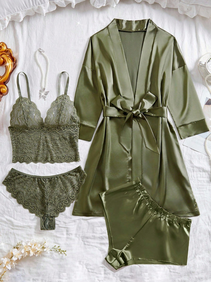 Set pijamale SHEIN, verde