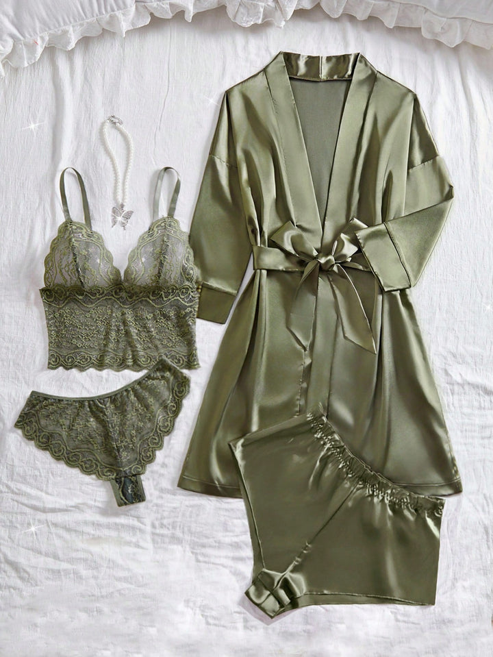 Set pijamale SHEIN, verde