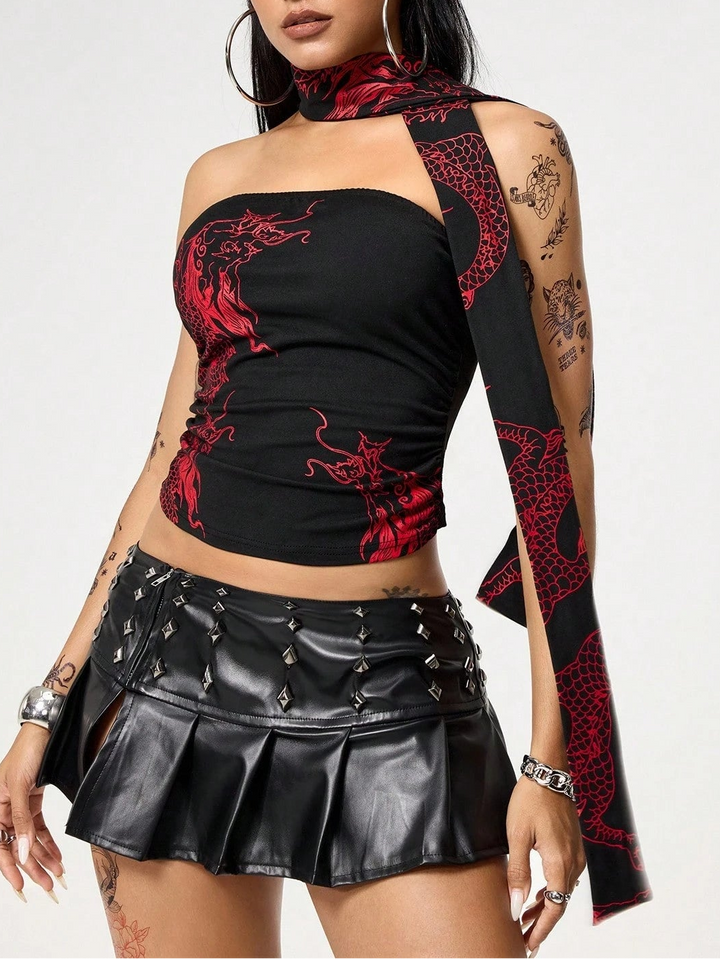 Top Romwe by Shein, negru