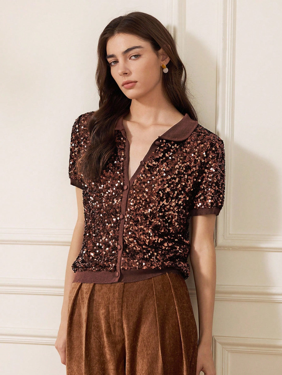 Cardigan SHEIN, maro