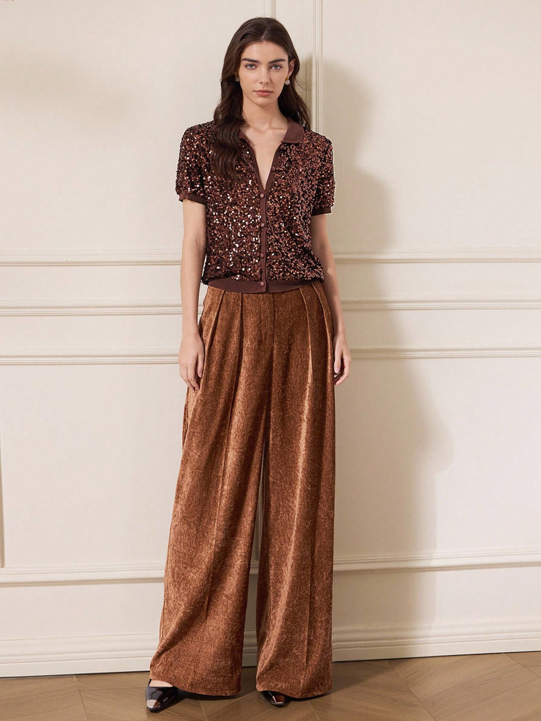 Cardigan SHEIN, maro