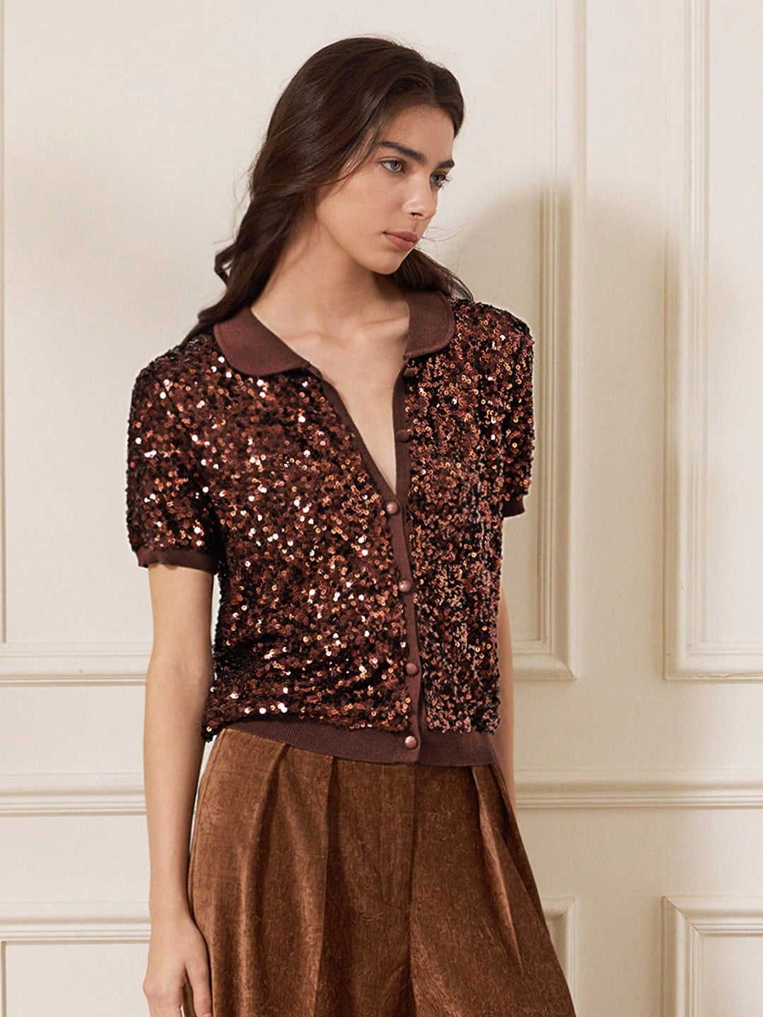 Cardigan SHEIN, maro