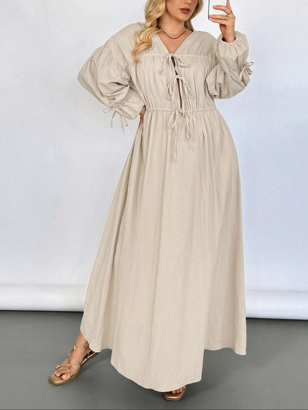 Rochie maxi SHEIN, bej