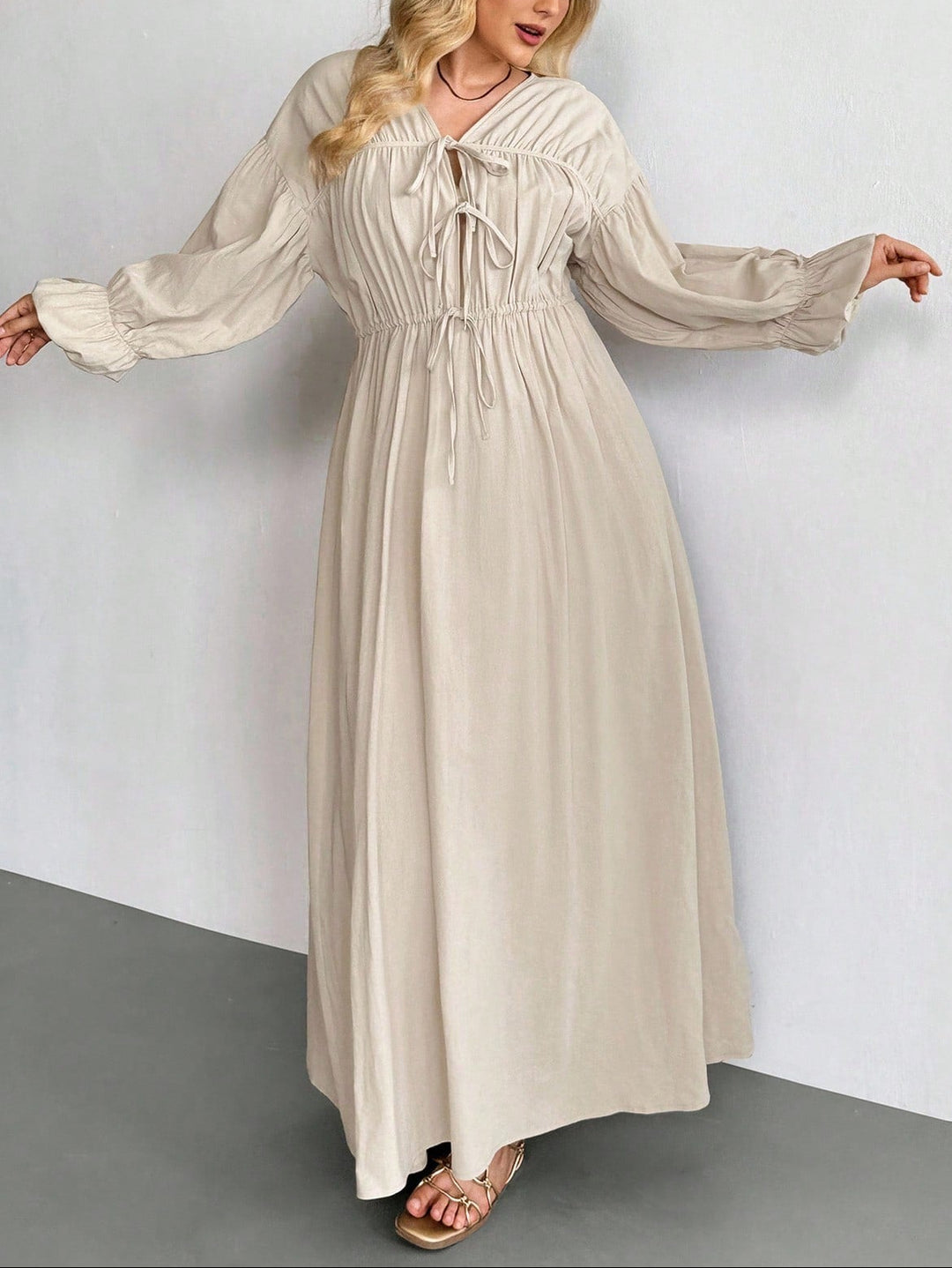 Rochie maxi SHEIN, bej