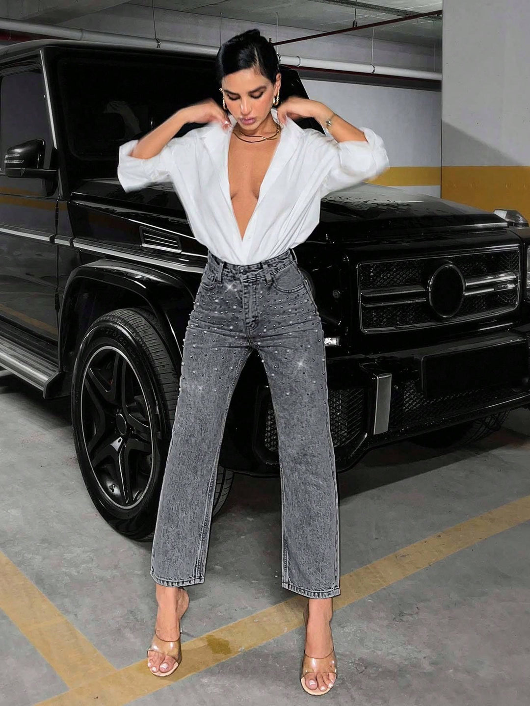Jeans SHEIN, gri