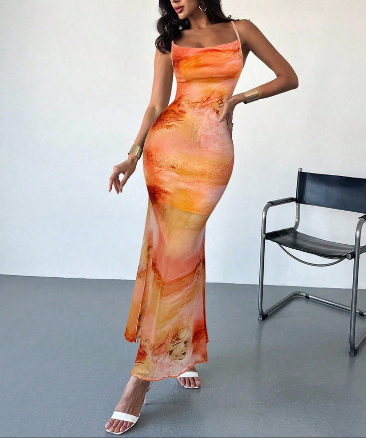 Rochie maxi Shein, mix culori