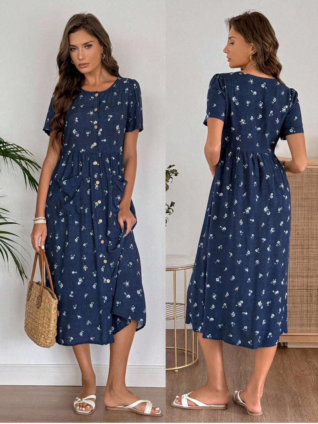 Rochie midi SHEIN, mix culori