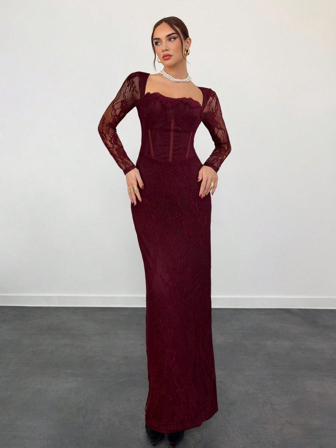 Rochie de ocazie SHEIN, vișiniu