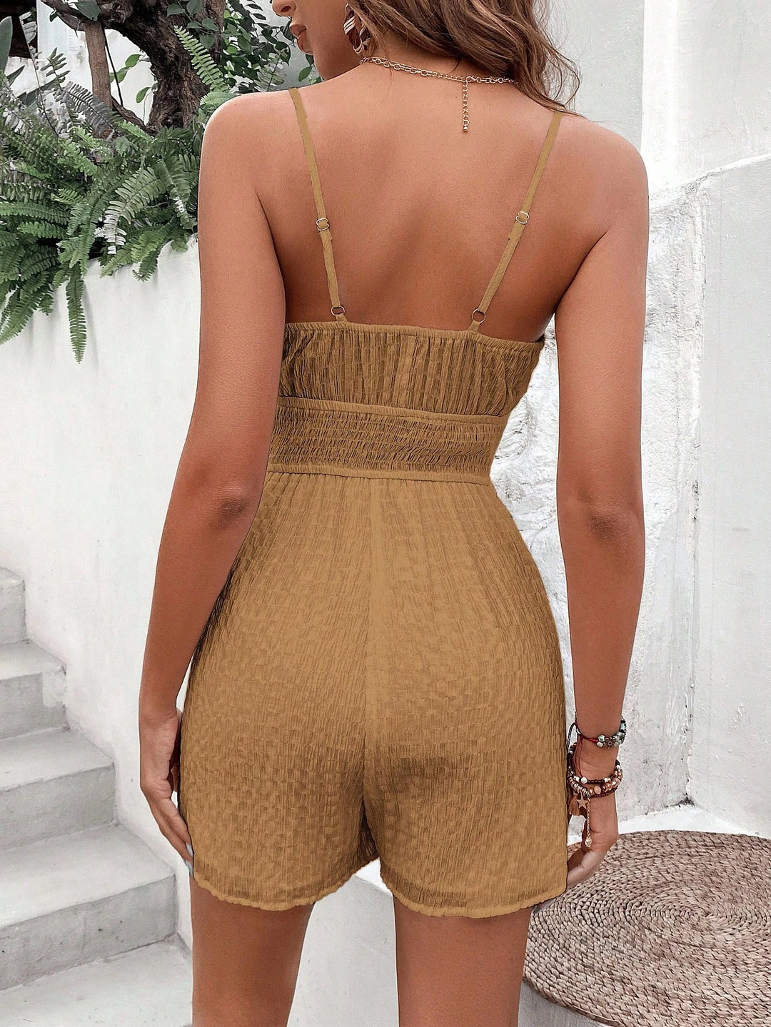 SHEIN Brown Short Jumpsuit