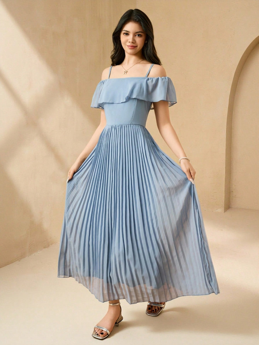 Rochie maxi SHEIN, albastru