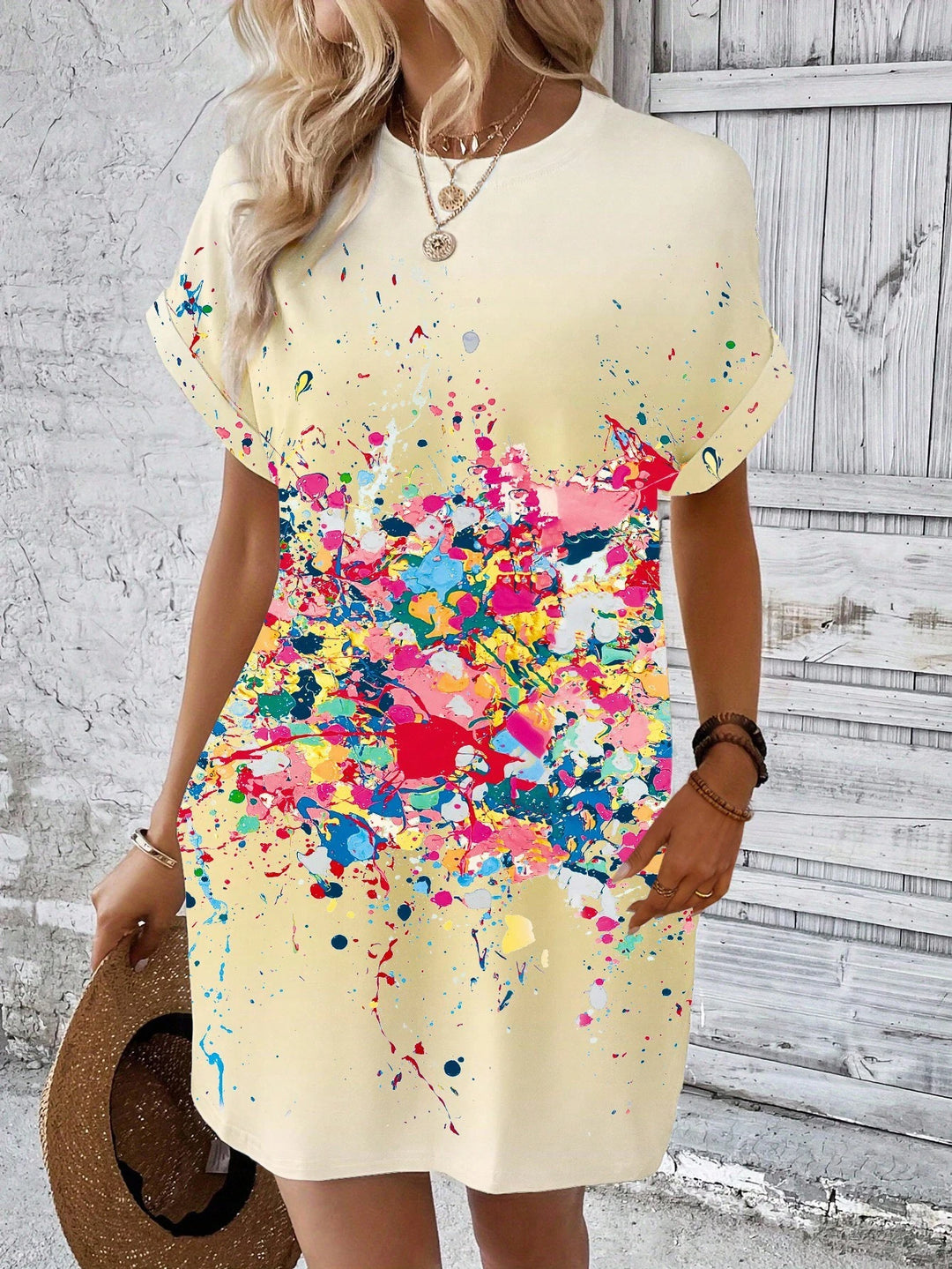 Rochie mini SHEIN, crem