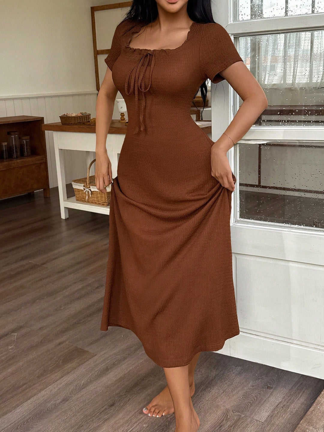 Rochie maxi SHEIN, maro