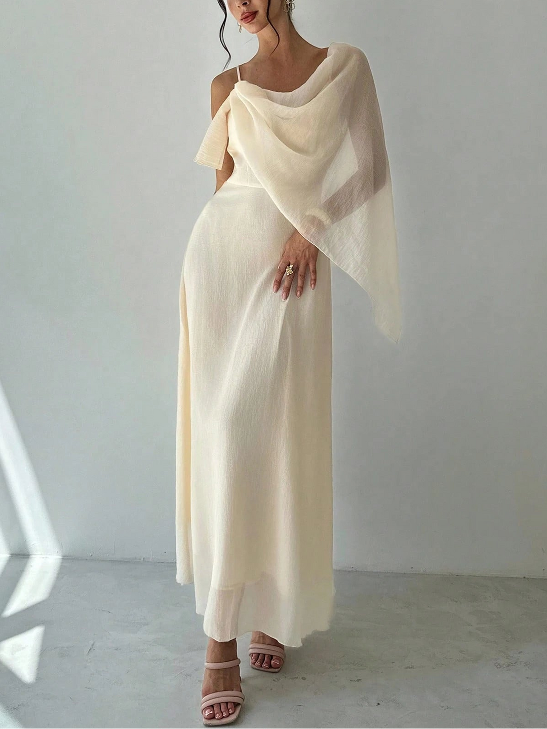 Rochie maxi Shein, crem