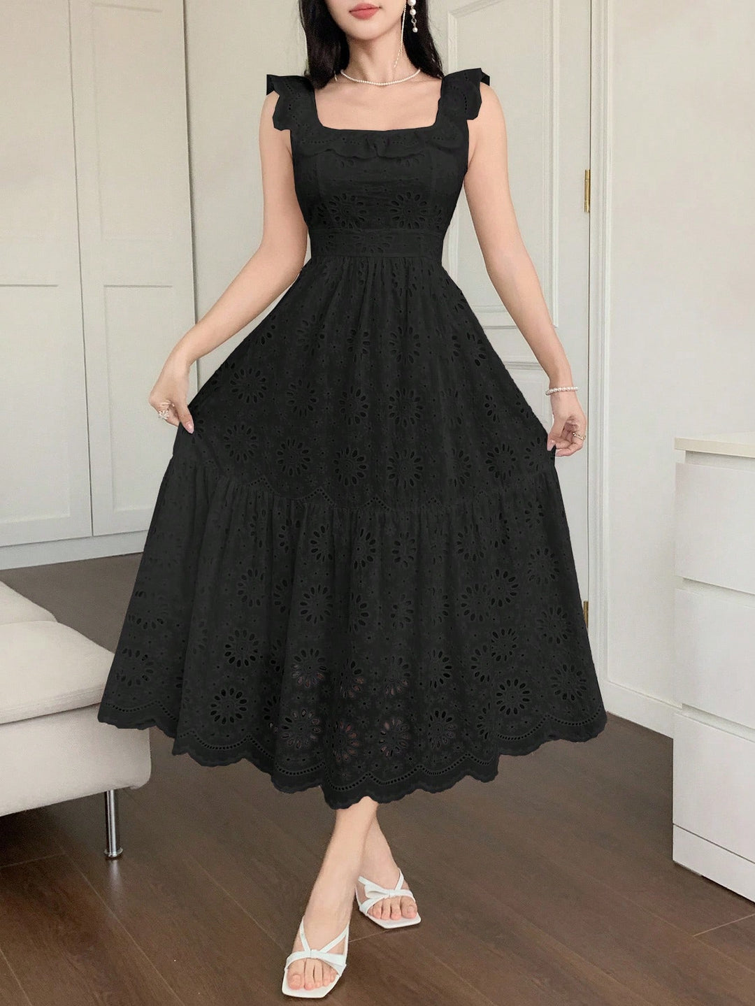 Shein maxi ruha, fekete