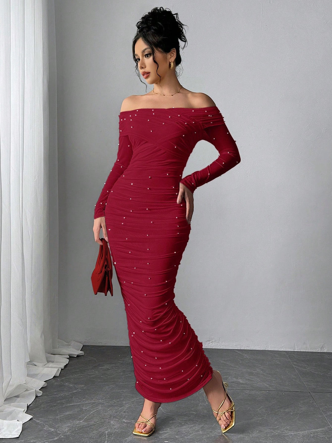 Rochie maxi SHEIN, vișiniu