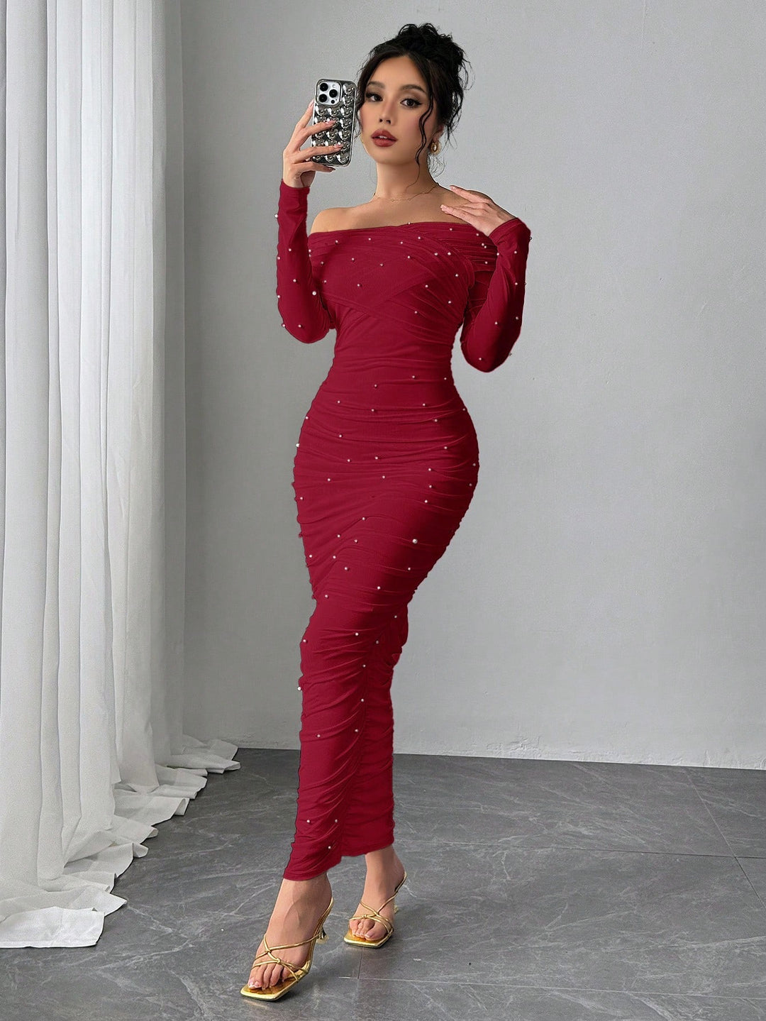 Rochie maxi SHEIN, vișiniu