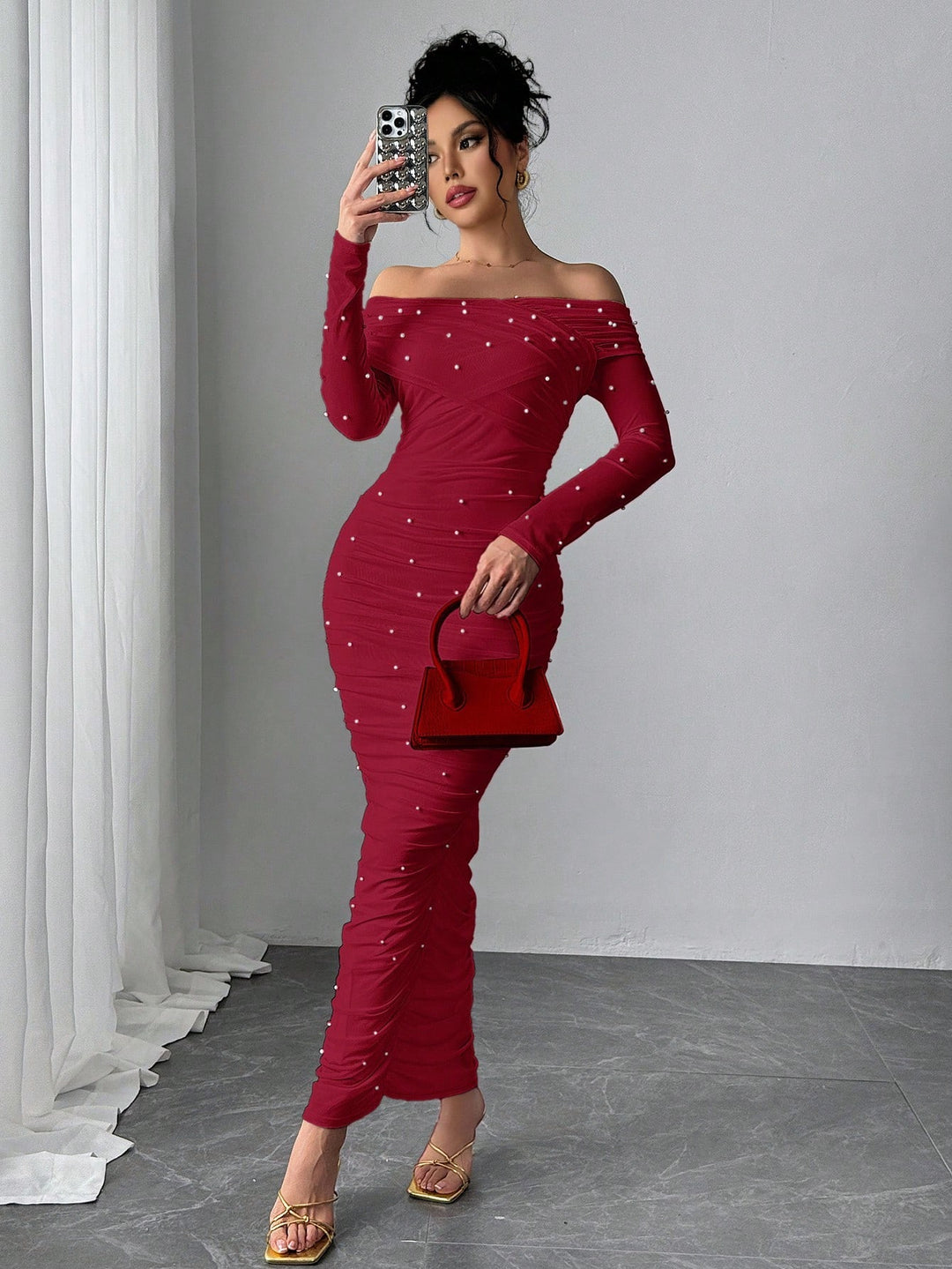 Rochie maxi SHEIN, vișiniu
