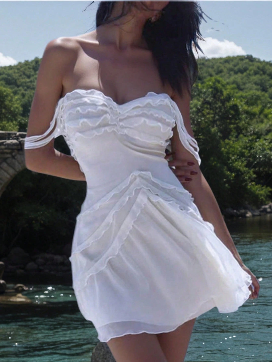 Rochie mini SHEIN, alb