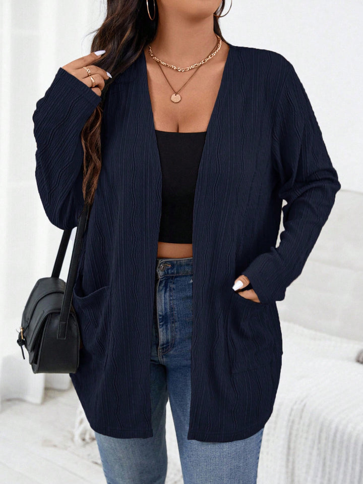 Cardigan Shein Curve+, albastru