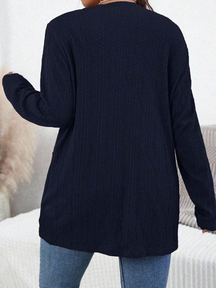 Cardigan Shein Curve+, albastru