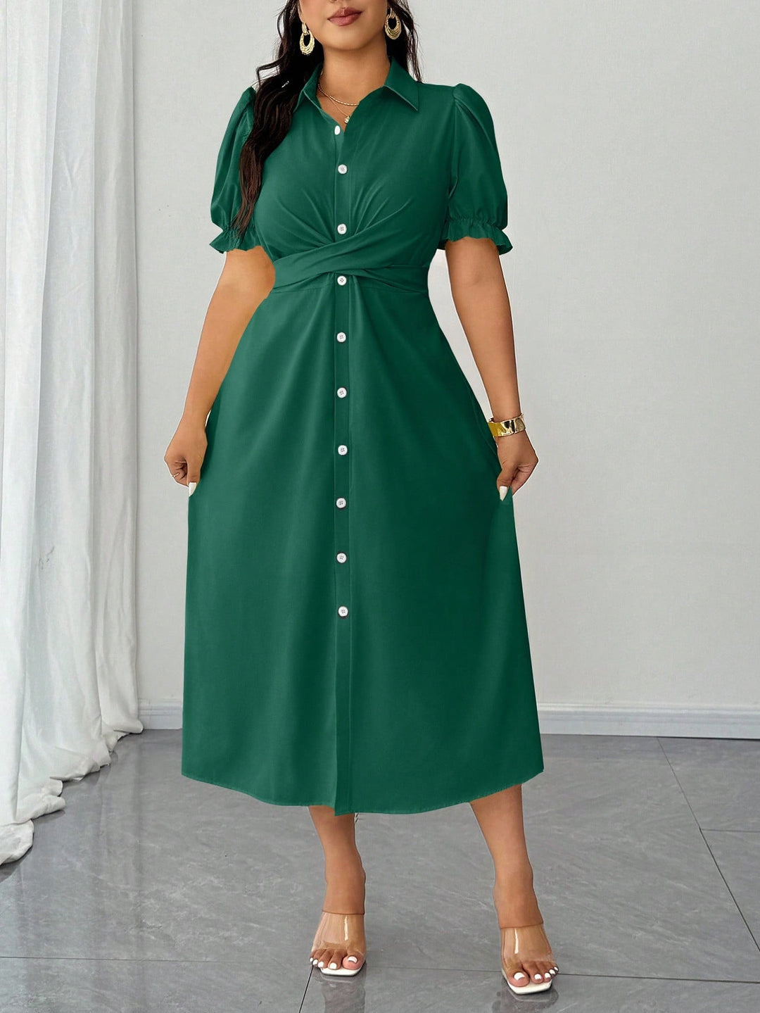 Rochie maxi SHEIN, verde