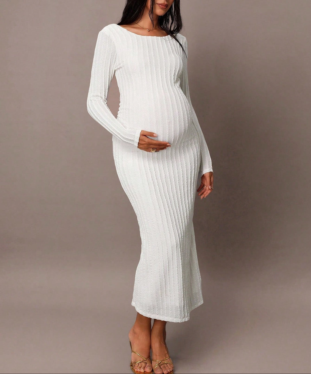 Rochie maxi Shein, crem