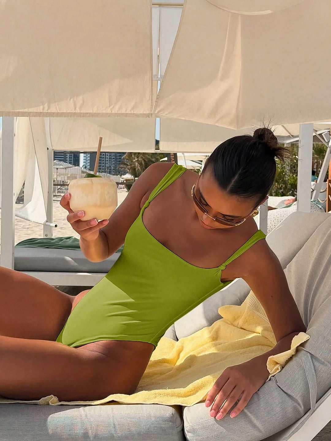 Costum de baie întreg SHEIN, verde