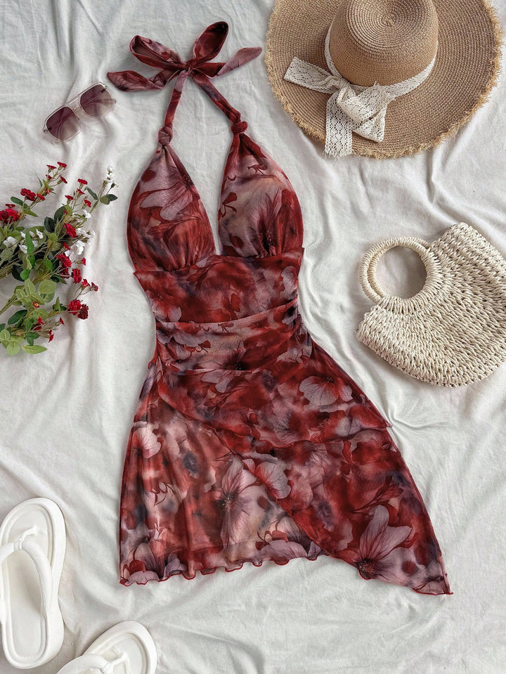 Rochie mini Shein Curve+, mix culori