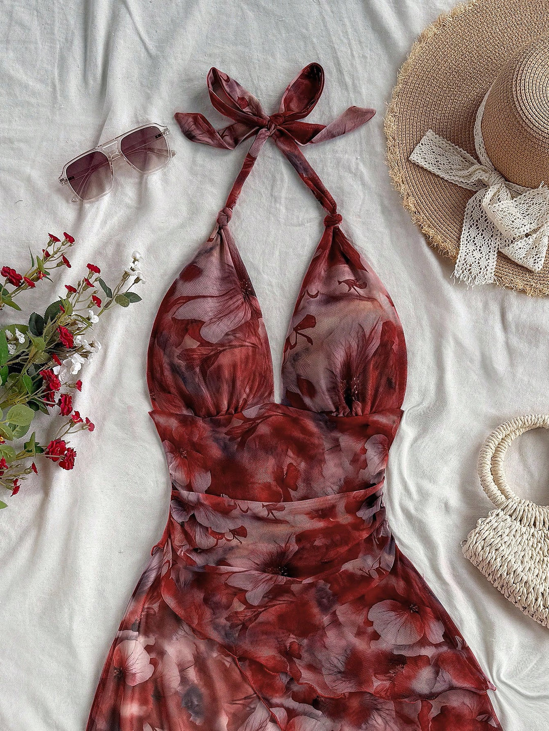 Rochie mini Shein Curve+, mix culori