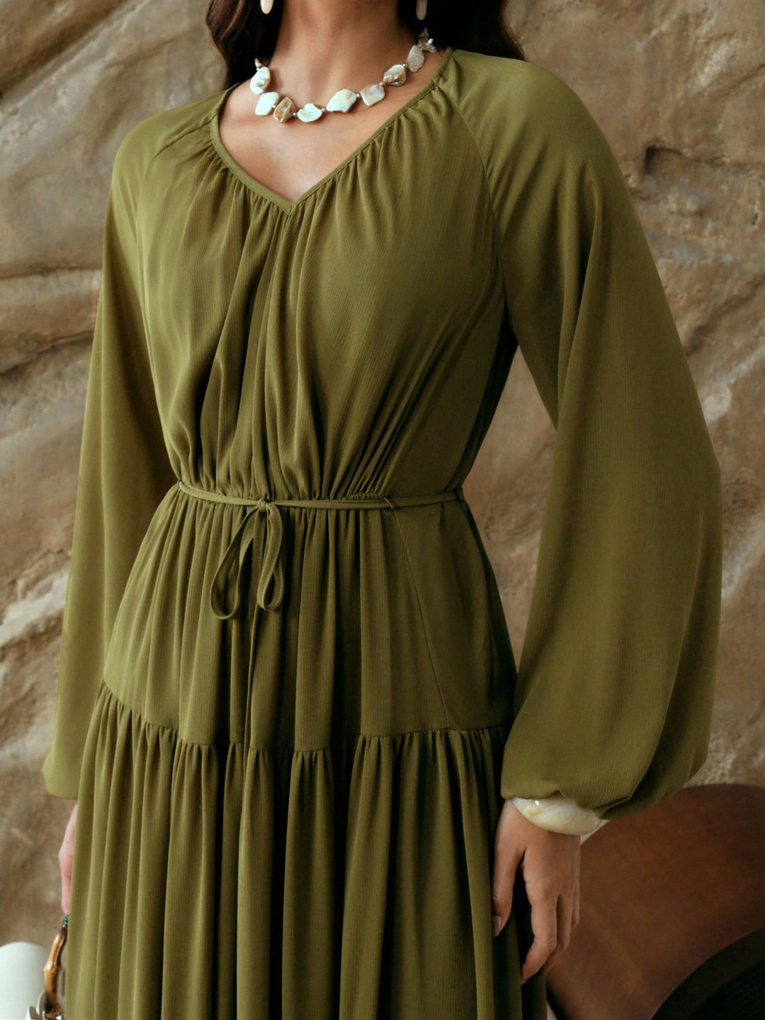 Rochie maxi SHEIN, verde