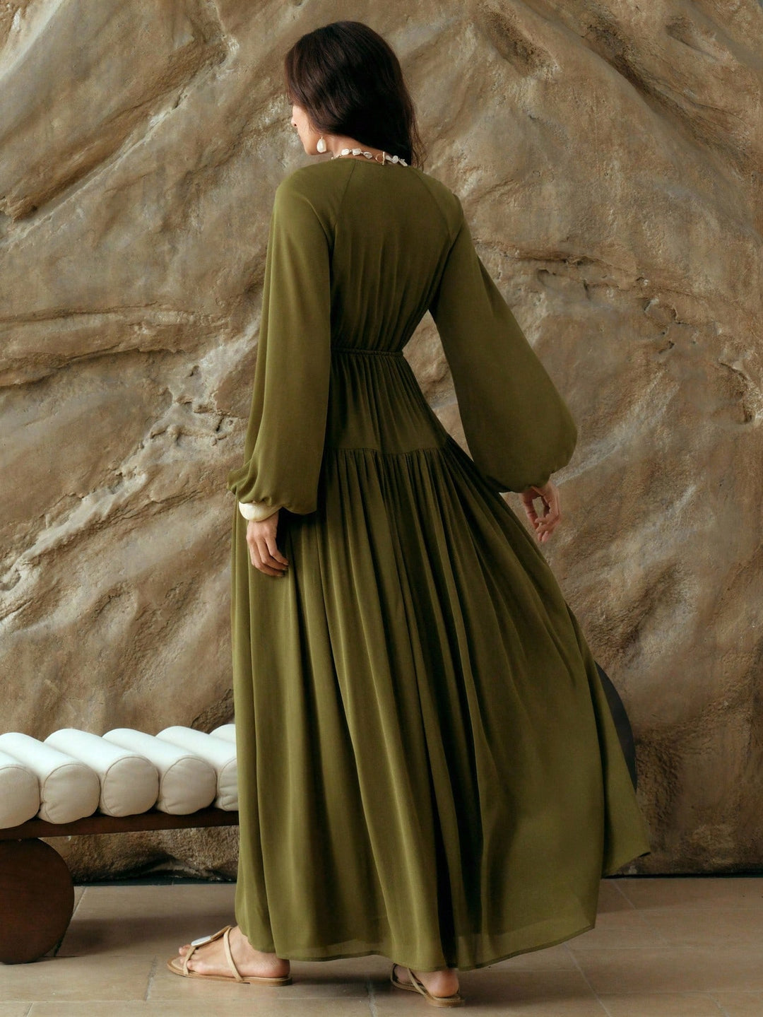 Rochie maxi SHEIN, verde
