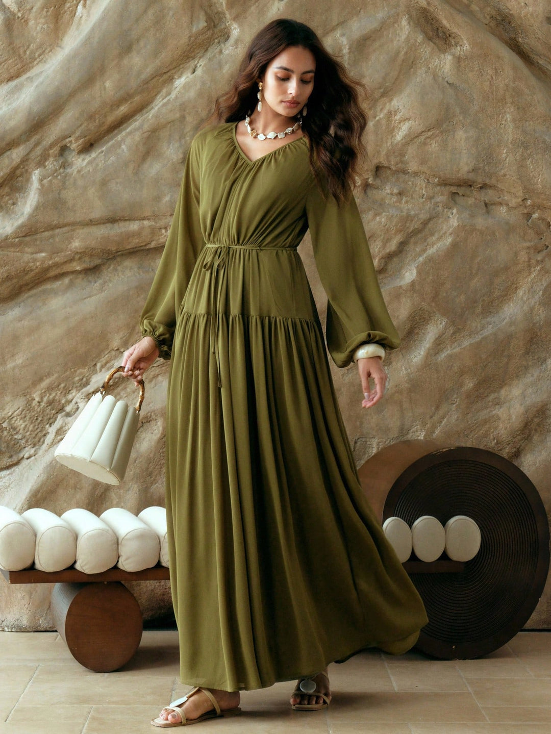 Rochie maxi SHEIN, verde