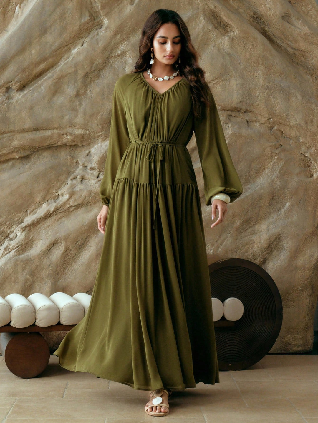 Rochie maxi SHEIN, verde