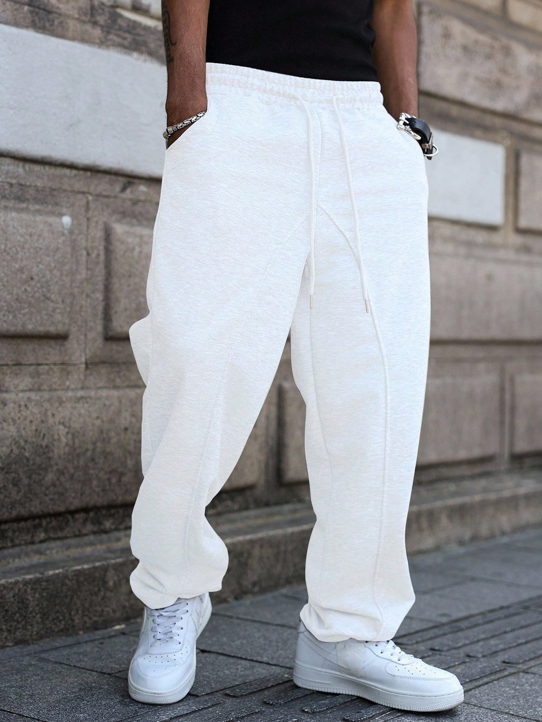Pantaloni SHEIN, alb