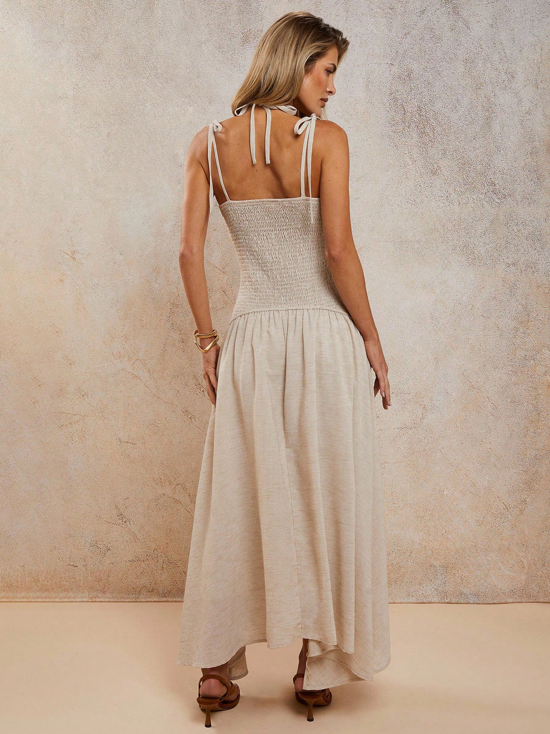 SHEIN maxi ruha, bézs