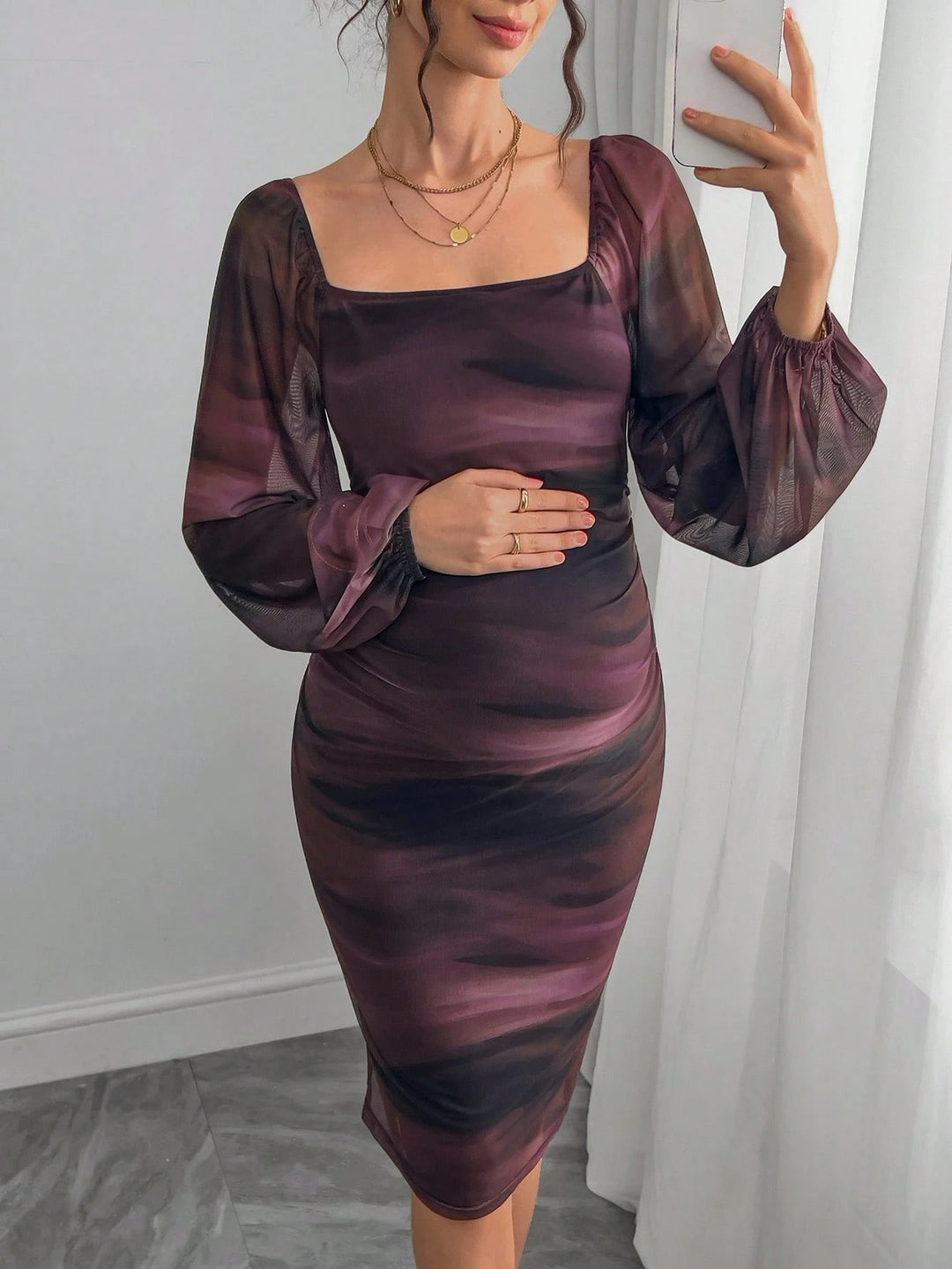 Rochie midi SHEIN, mix culori