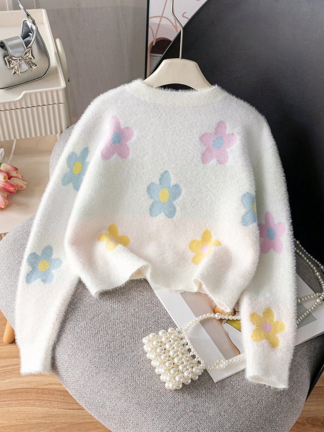 Cardigan SHEIN, alb