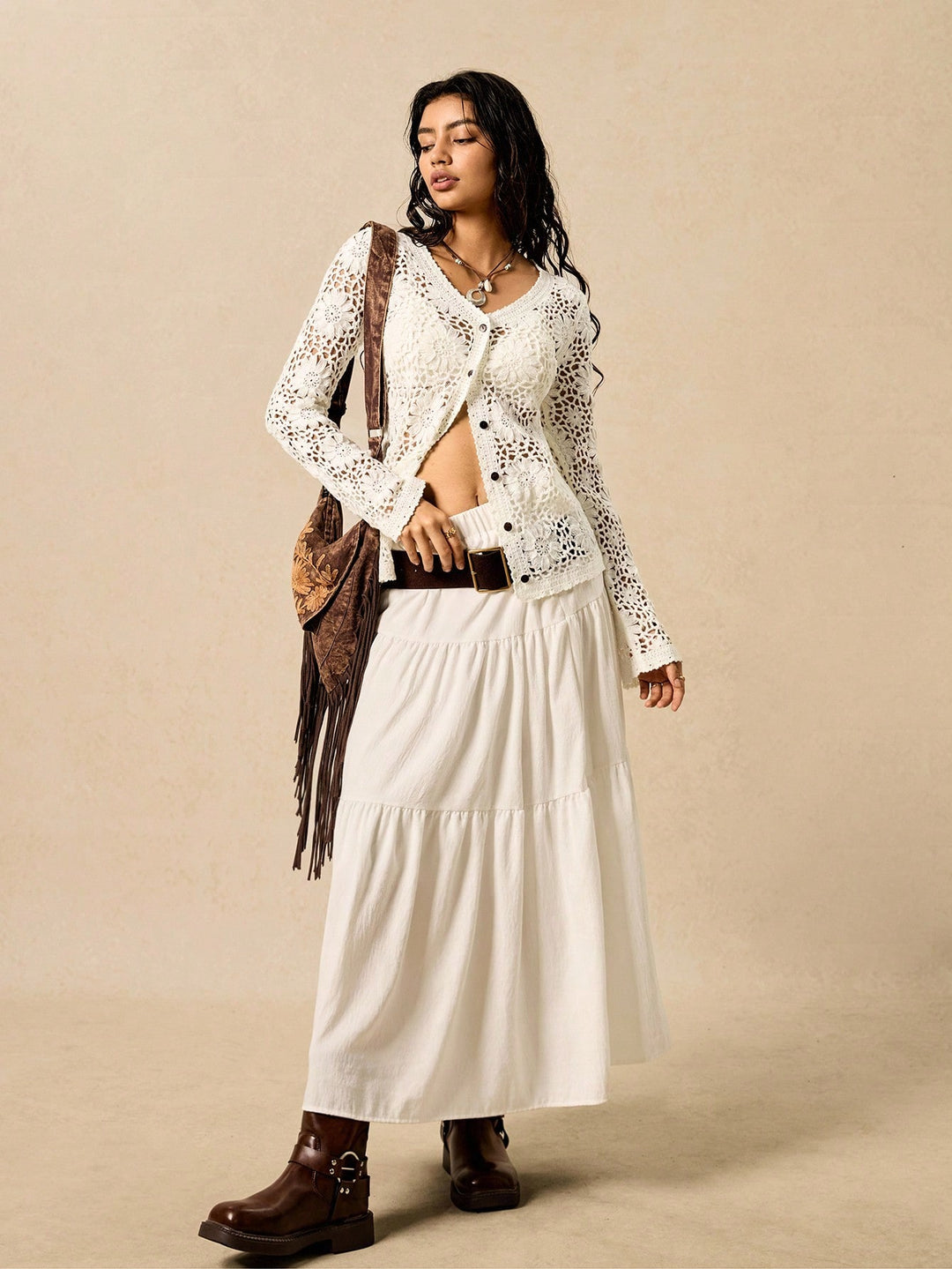 Cardigan Shein, Bej