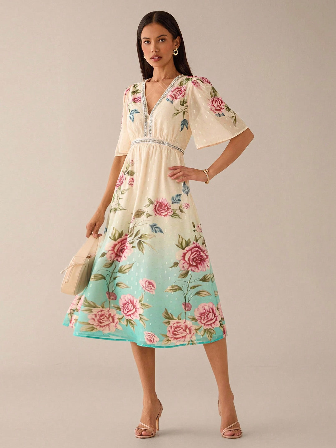 Rochie midi SHEIN, mix culori