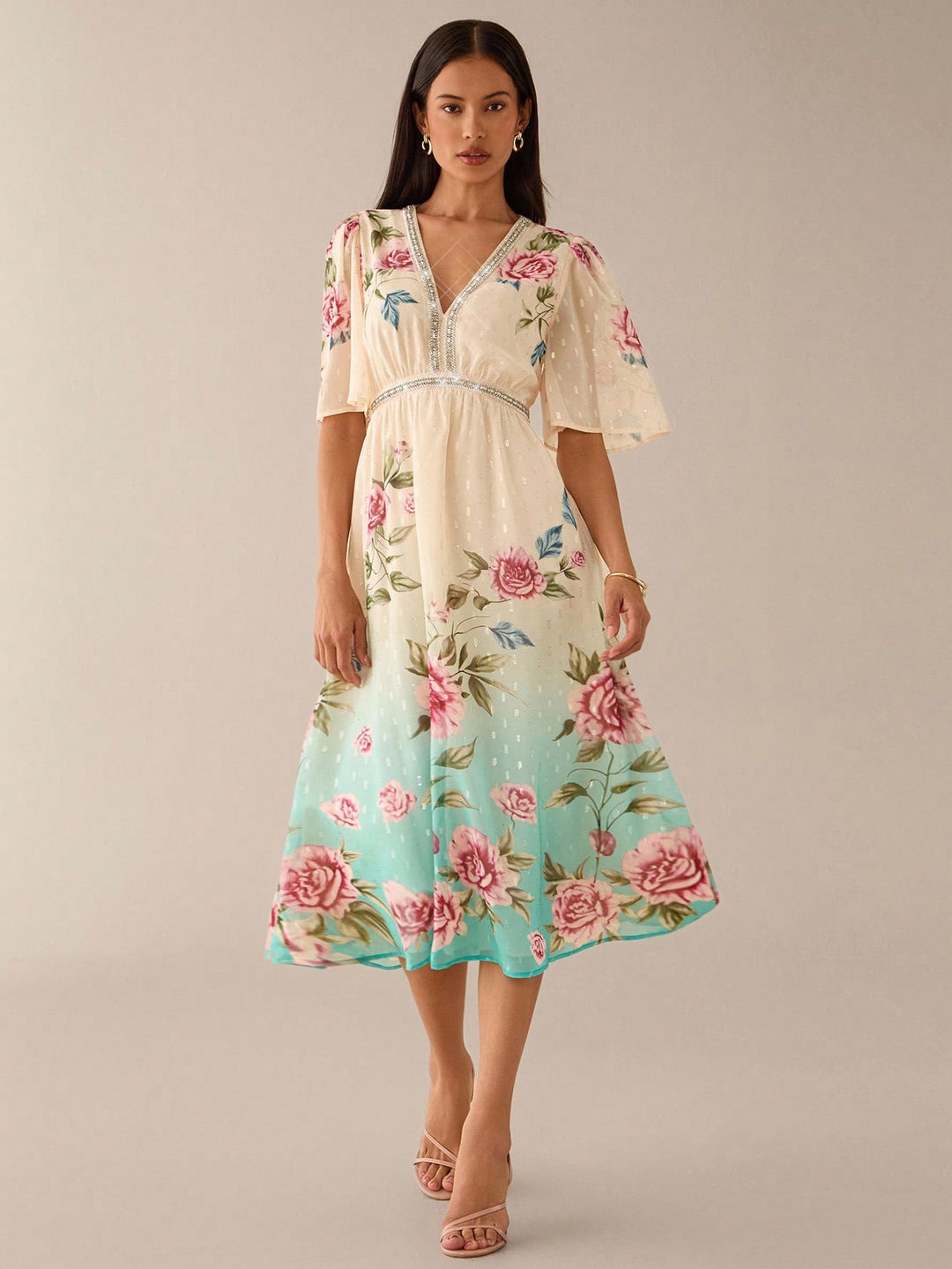 Rochie midi SHEIN, mix culori