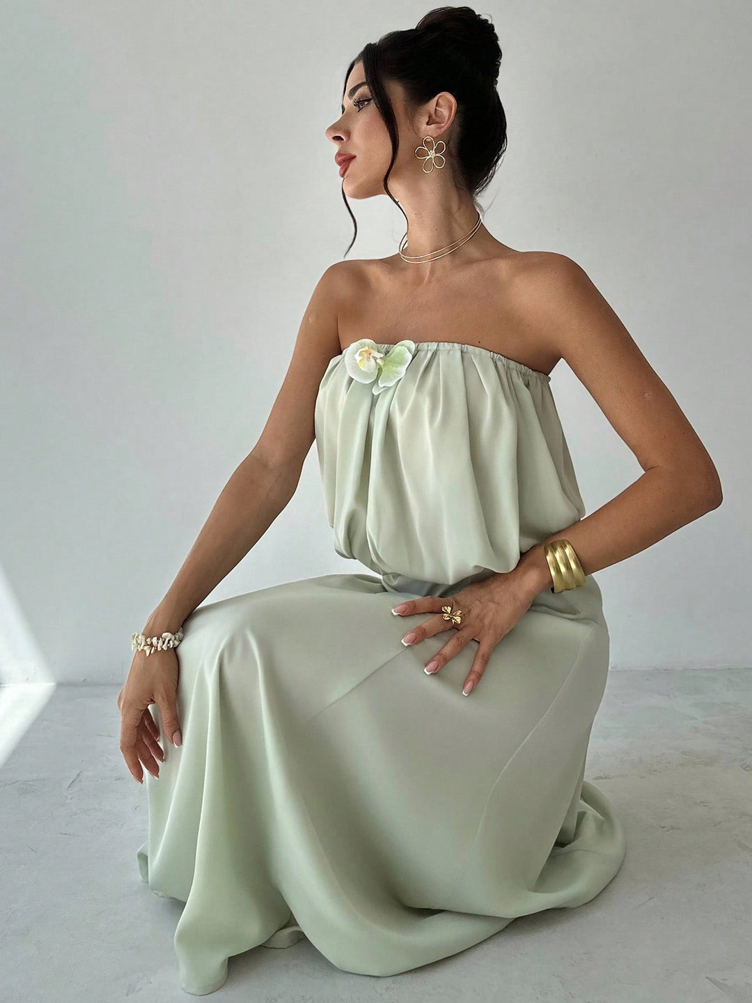 Rochie maxi SHEIN, verde