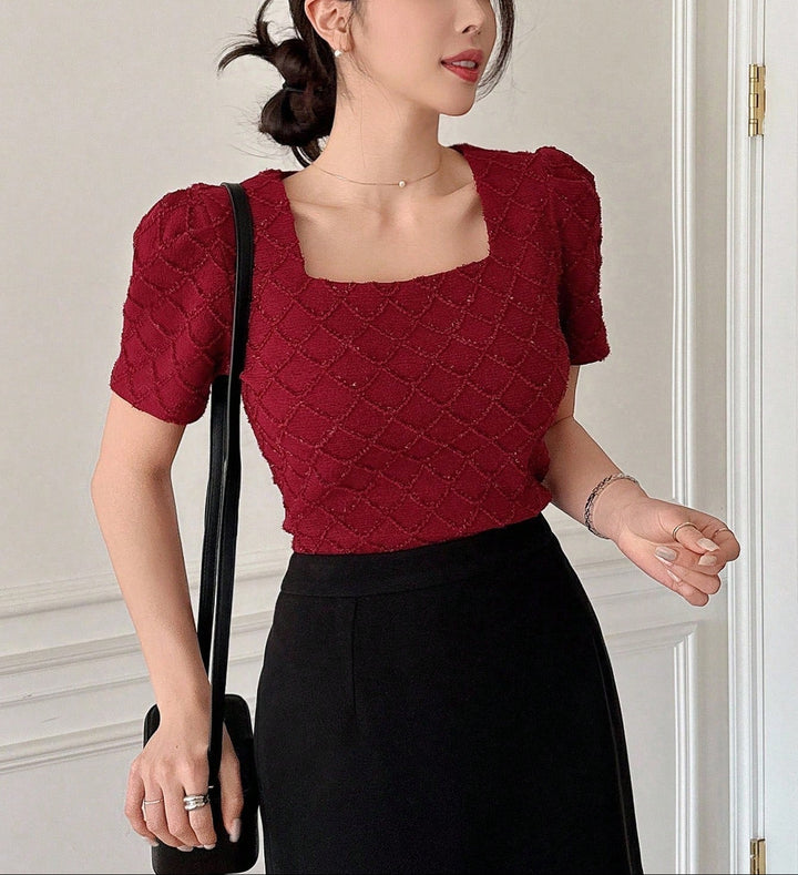 SHEIN póló, meggypiros