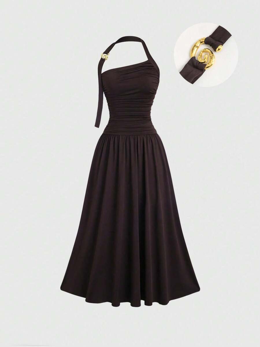 Rochie maxi SHEIN, maro