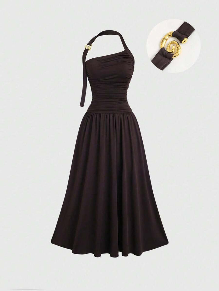 Rochie maxi SHEIN, maro
