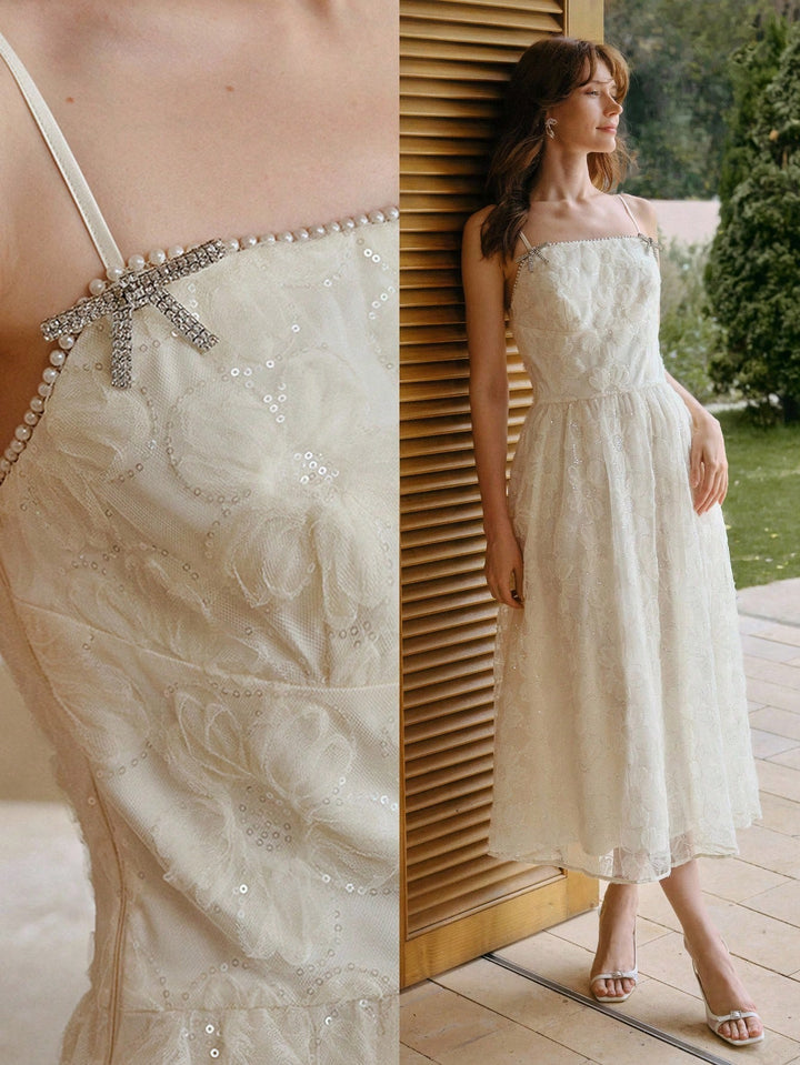 Rochie maxi SHEIN, crem