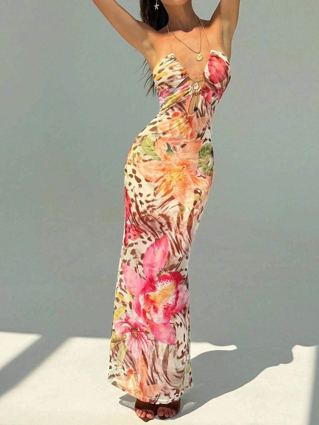 Rochie maxi SHEIN, mix culori