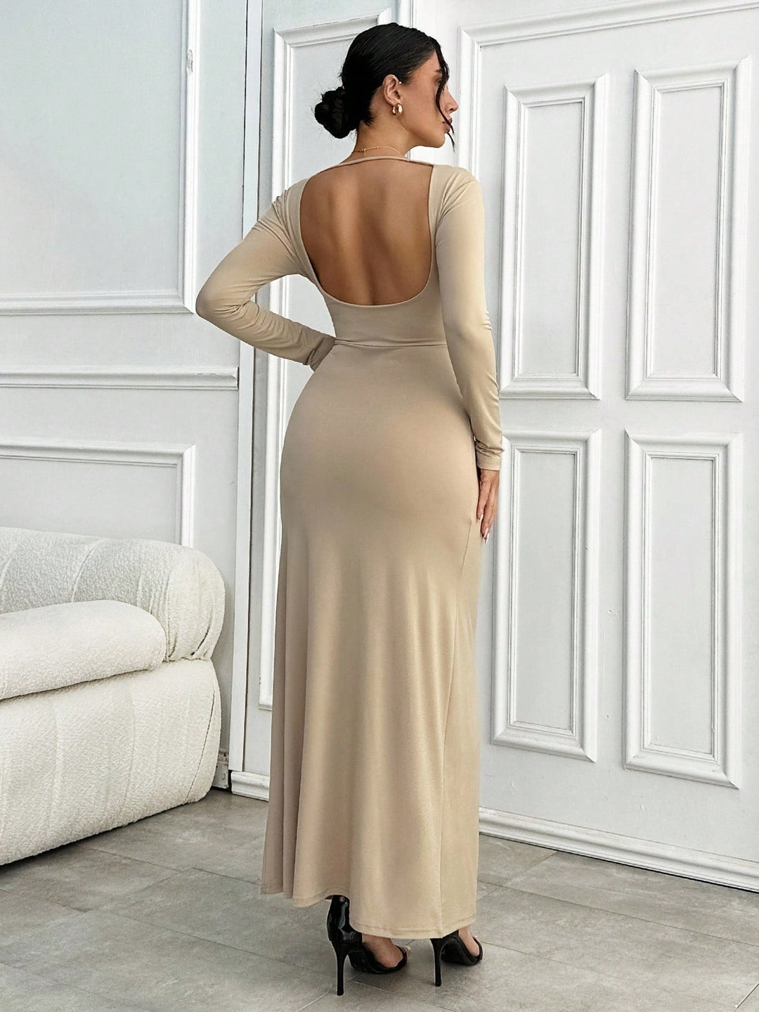 Rochie maxi SHEIN, bej