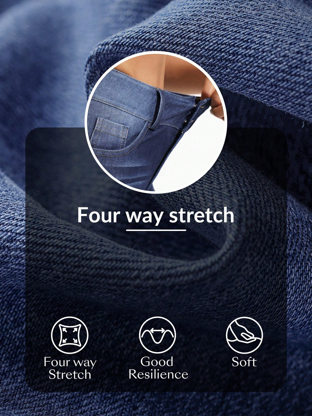 Jeans 3/4 SHEIN, albastru
