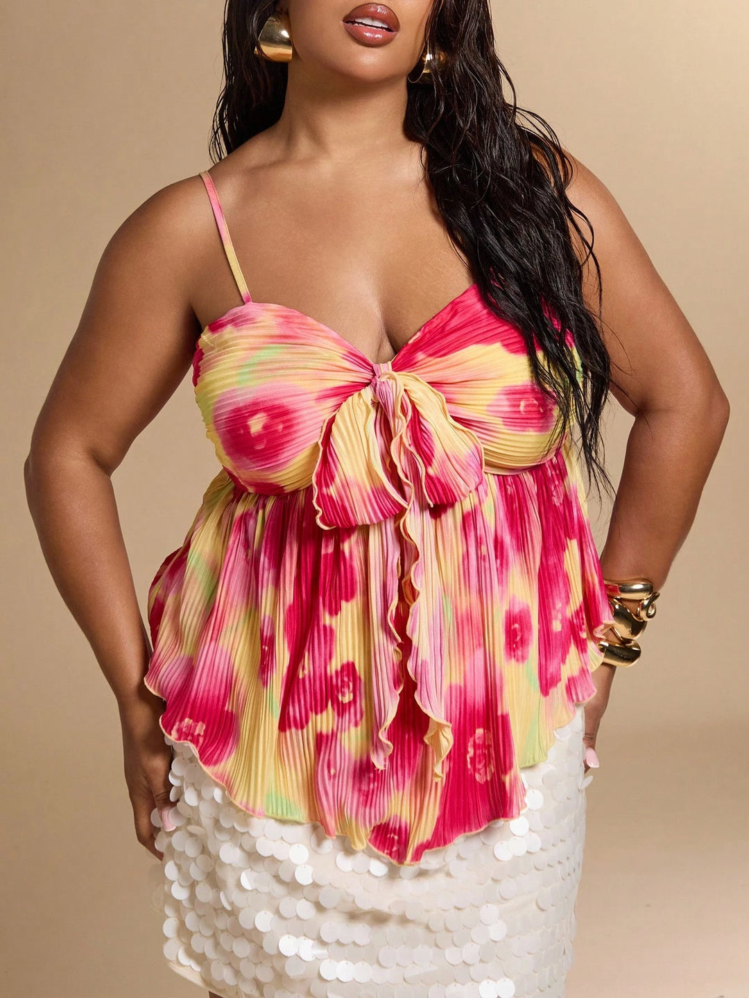 Top Shein Curve+, mix culori